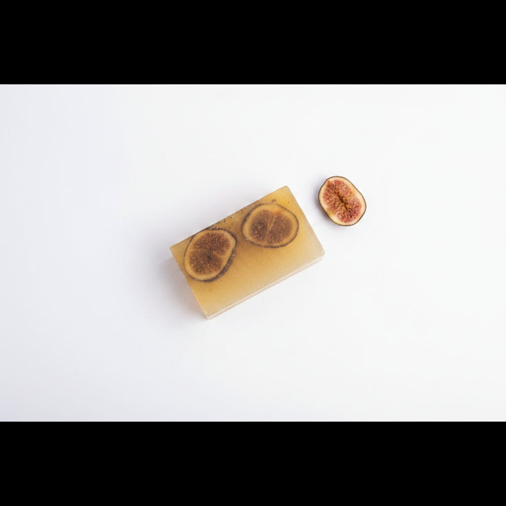 Fig and vitamin E glycerine soap bar flat lay – Arnia CraftyGirl