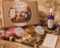 Arnia CraftyGirl Make-Up Beauty Box with Cherry & Coffee Lip Balm, Gold & Golden Brown Eyeshadow, Magical Forest Handbag Scent and Blending Brush