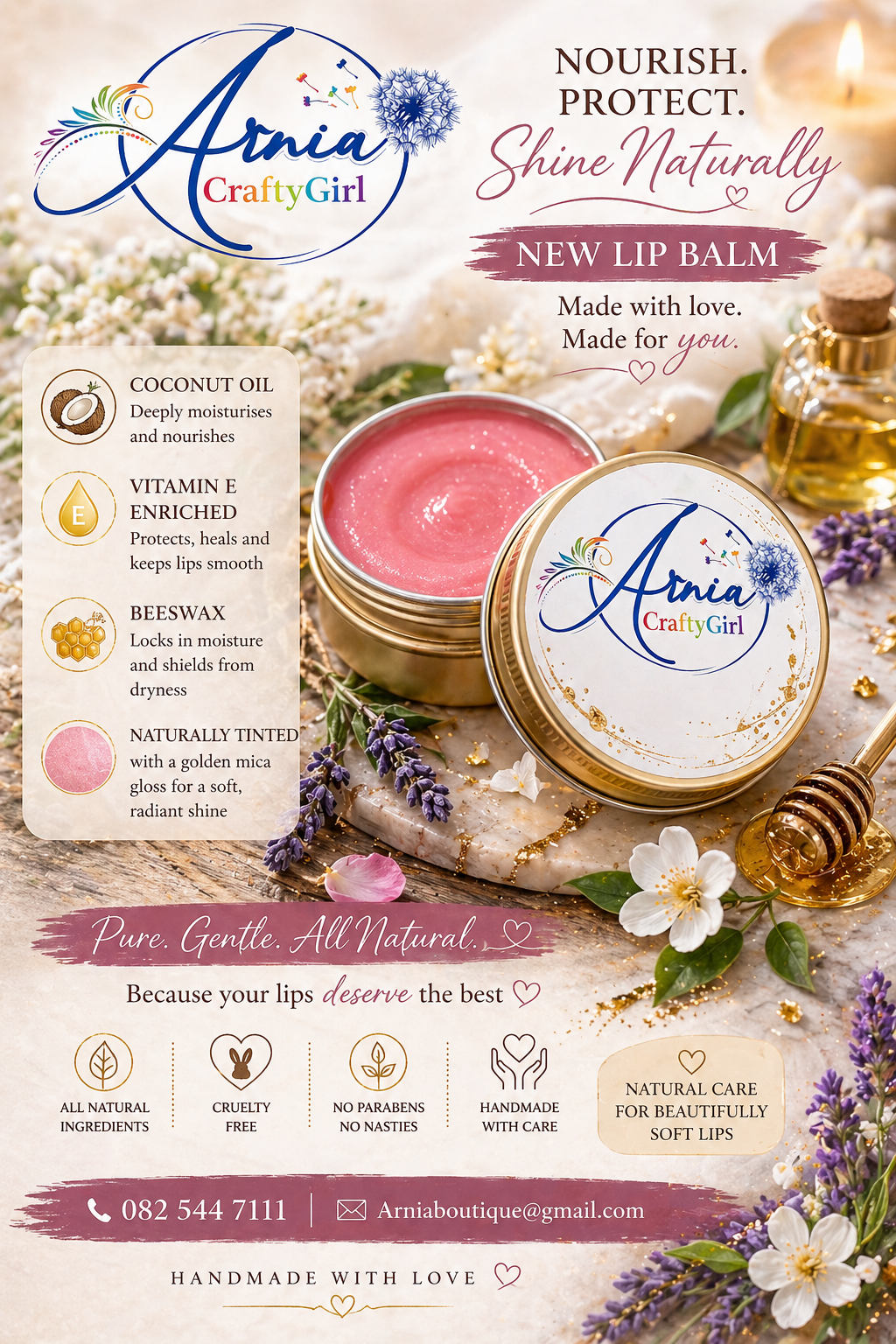Arnia CraftyGirl vit E enriched tinted lipbalm