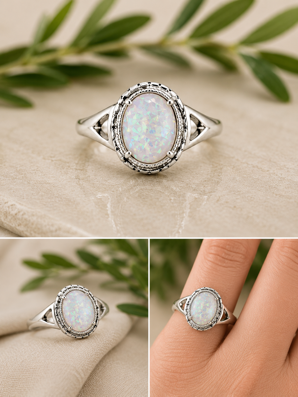 Moonstone glass stone ring size 16 – Arnia CraftyGirl"