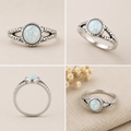 Round moonstone ring size 13
