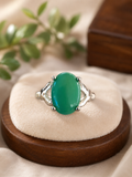 Milky, jade, glass stone ring size 20