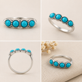 4 small turquoise stones ring size 13