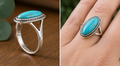 Large turquoise stone ring size 17