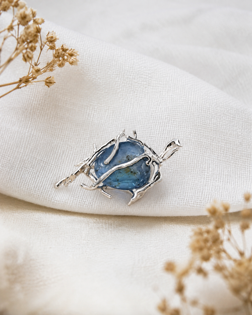 Blue-purple agate elemental pendant handcrafted jewellery – Arnia CraftyGirl"
