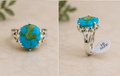 Turquoise stone ring size 16
